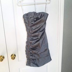 Fitted Silver Strapless Calvin Klein Dress